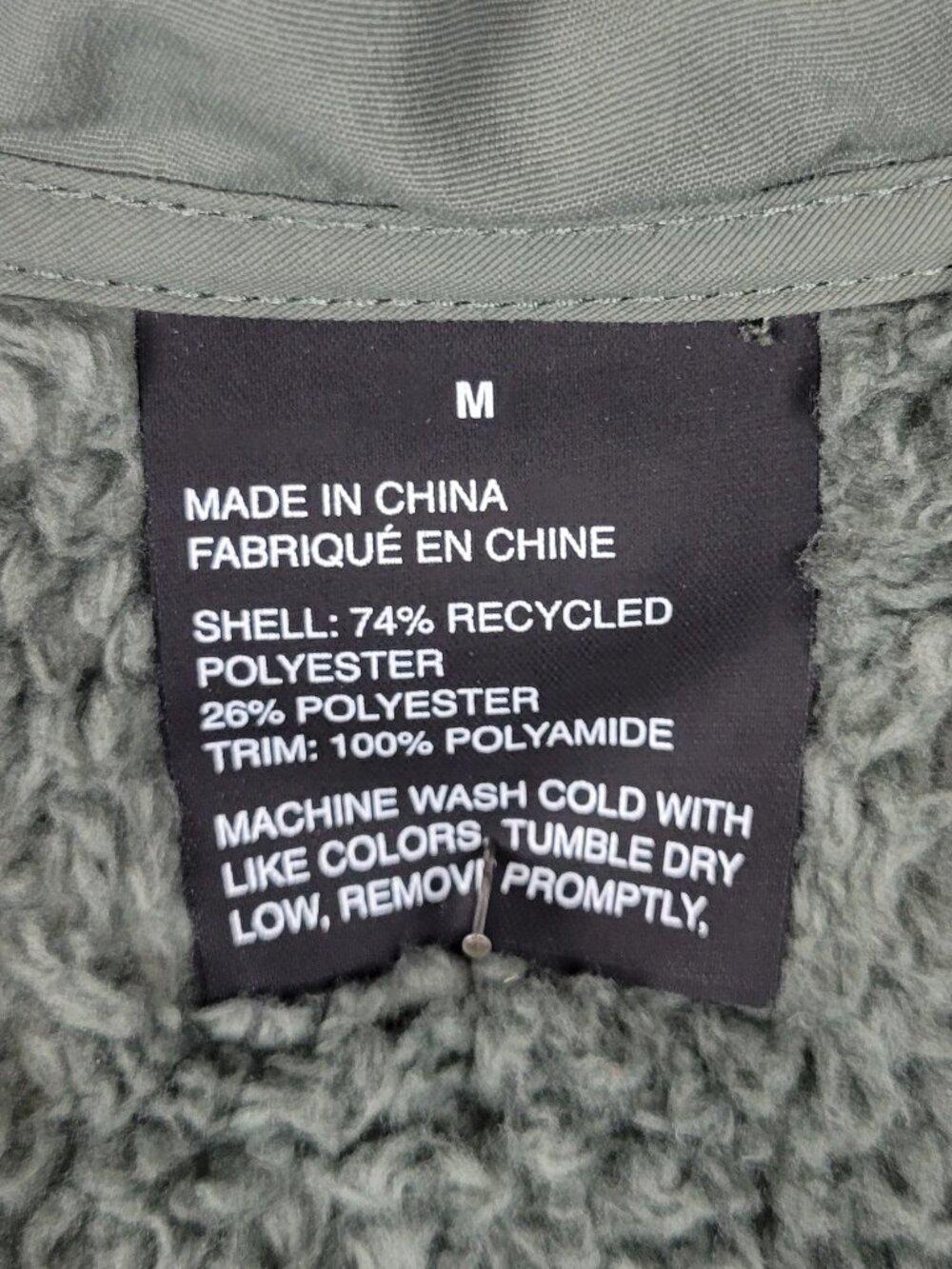 VUORI Green Full Zip Sherpa High Pile Fleece Jacket - Medium - Picture 6 of 10